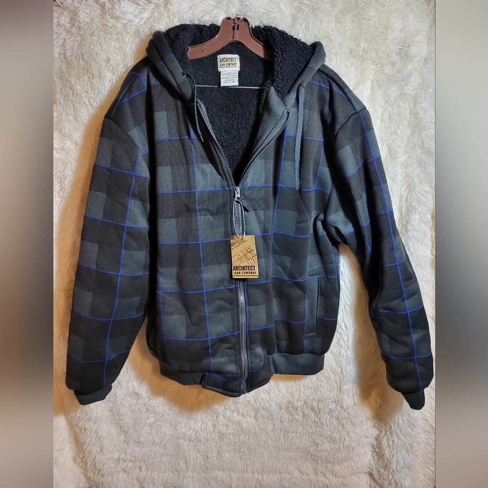 Architect Jean Company Hooded Sweatshirt - Men's Large - Blue/Black/Gray
